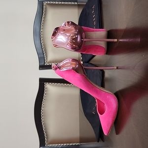 Le Silla Deco Petalo Velour Doll Pink Heels 39